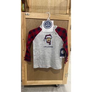 Life Is Good Puppy Long Sleeve Shirt & Hat Ruffle Sleeves Girls Size 18 Month NE